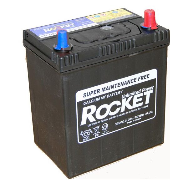 Rocket 12 V 40 Ah jobb +  vékony saru
