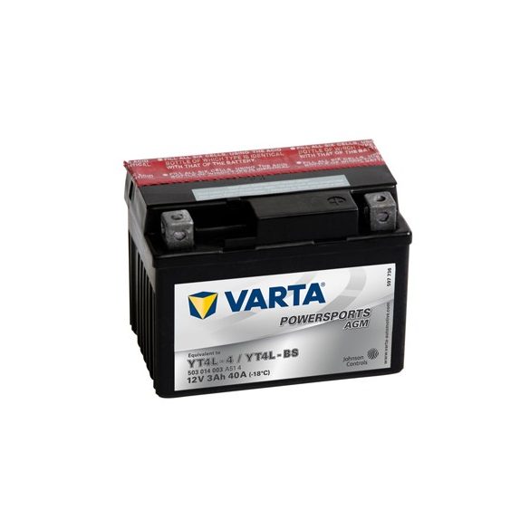 Varta - 12v 3ah - AGM motor akkumulátor - jobb+ * YTX4L-BS