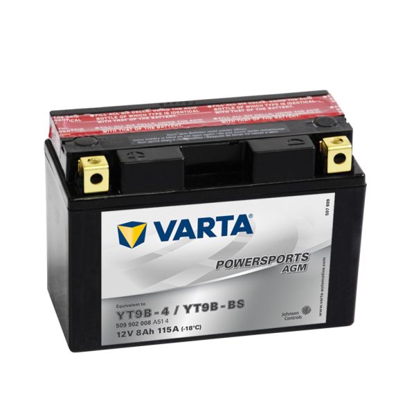 Varta  Powersports AGM 12 V  8 Ah 115 A  motor akkumulátor  bal+   YT9B-BS