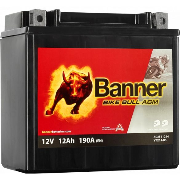Banner Bike Bull YTX14-BS 12V 12Ah bal+