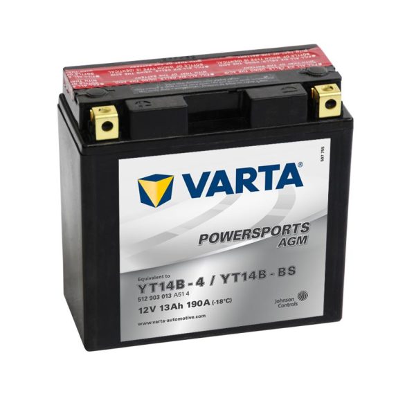 Varta - 12v 12ah - AGM motor akkumulátor - bal+ * YT14B-BS