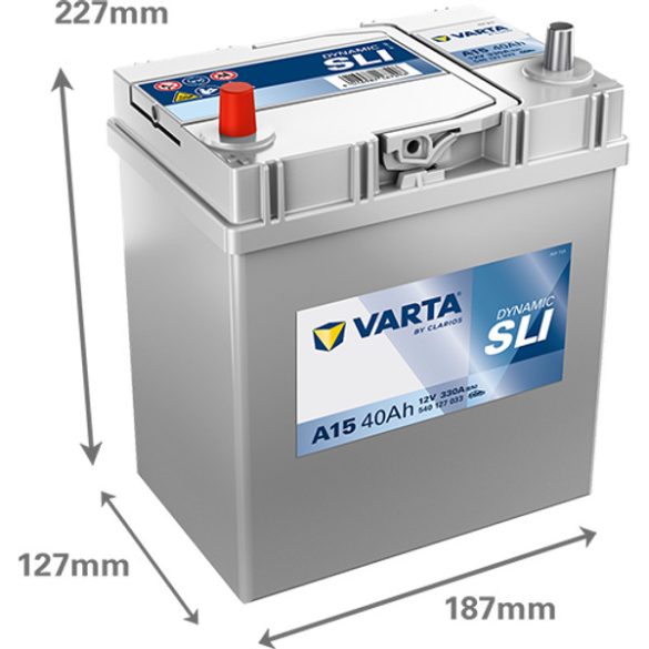 Varta Blue Dynamic 12 V 40 Ah 330 A bal + vékony sarus