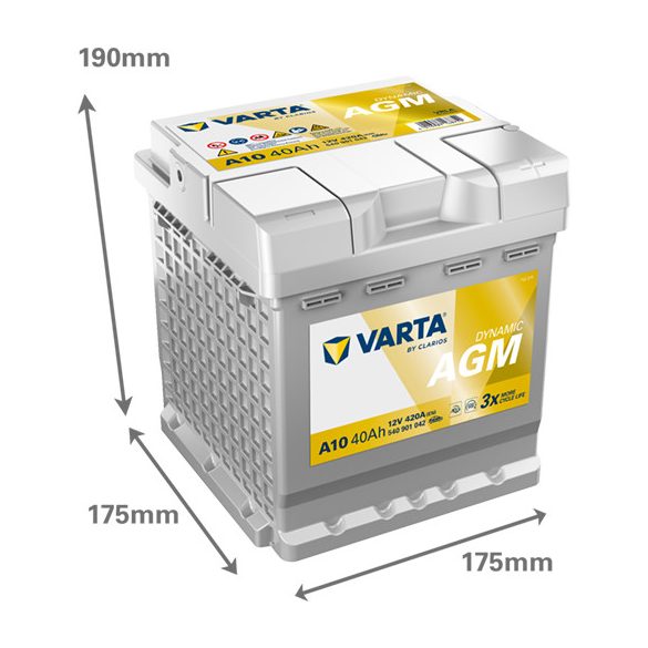 Varta Dynamic AGM  12 V 40 Ah 420A jobb +
