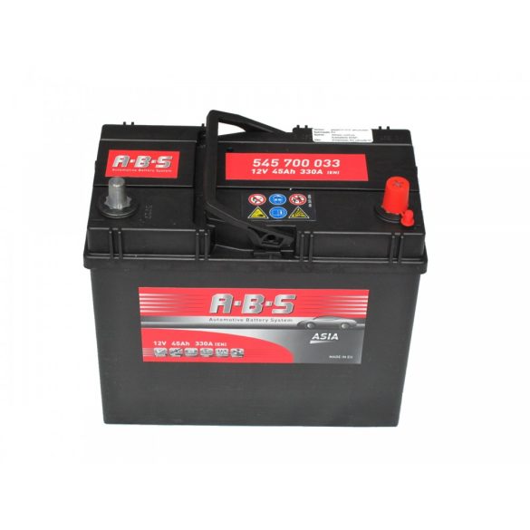ABS ASIA 12 V 45 Ah 330 Ah jobb + normál pólus