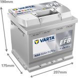 Varta Dynamic EFB  N50  12 V 50 Ah 550 A jobb +