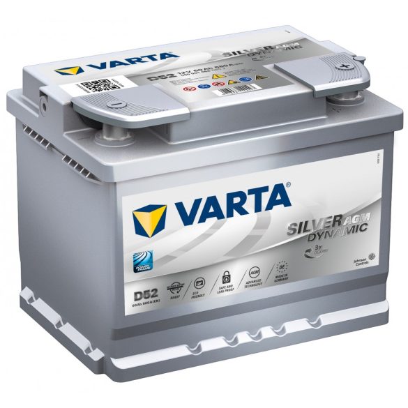  Varta Silver Dynamic AGM 12 V 60 Ah 680 A jobb +