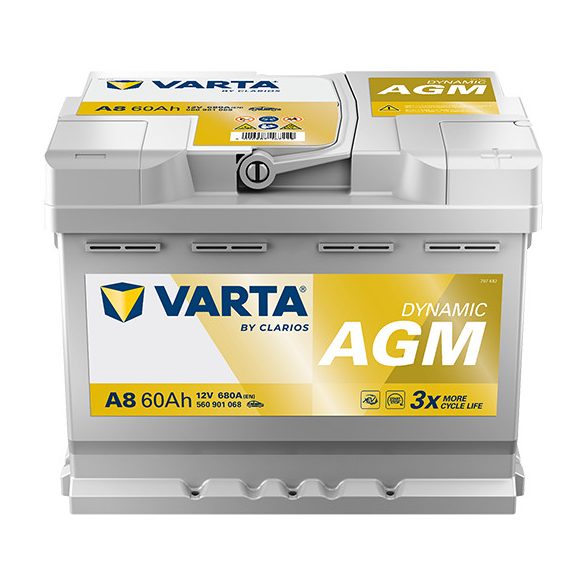  Varta Silver Dynamic AGM 12 V 60 Ah 680 A jobb +