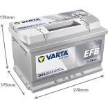 VARTA BLUE DYNAMIC EFB 12 V 65 Ah 650 A jobb +