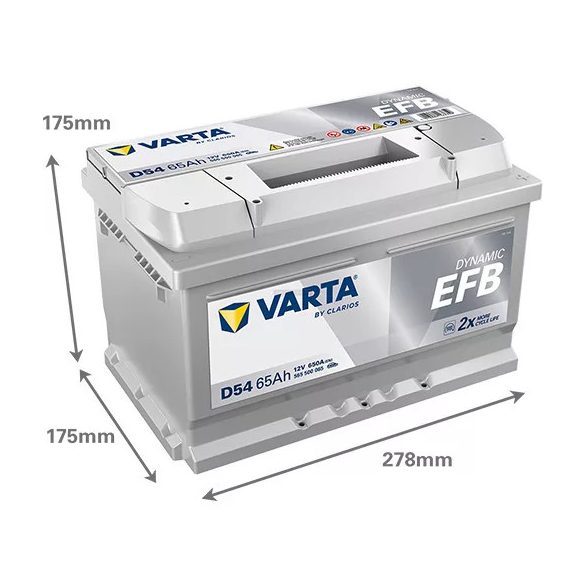 VARTA BLUE DYNAMIC EFB 12 V 65 Ah 650 A jobb +