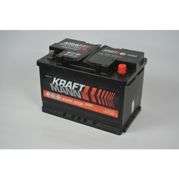 KRAFTMANN AGM 12 V 70 Ah 720 A jobb +