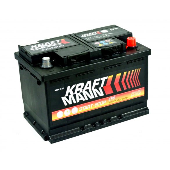 KRAFTMANN EFB 12 V 70 Ah 760 A jobb +