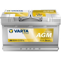 VARTA DYNAMIC AGM A6 12 V 80 Ah 800 A jobb + 