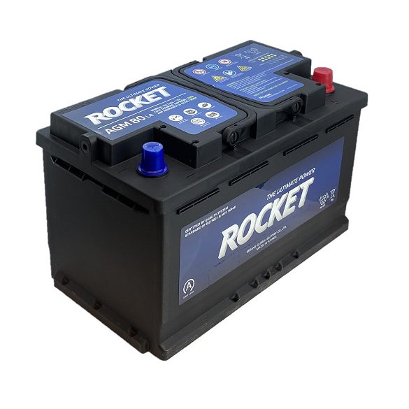 ROCKET AGM 12 V 80 Ah 800 A jobb +