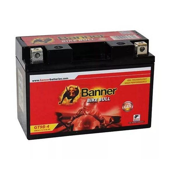 BANNER BIKE BULL YT9B-4 12 V 8 Ah 115 A bal +
