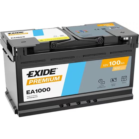 EXIDE PREMIUM EA1000 12 V 100 Ah 900 A jobb +