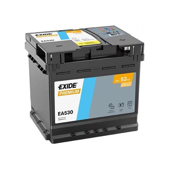 Exide Premium EA530 12 V 53 Ah 540 A jobb+ 