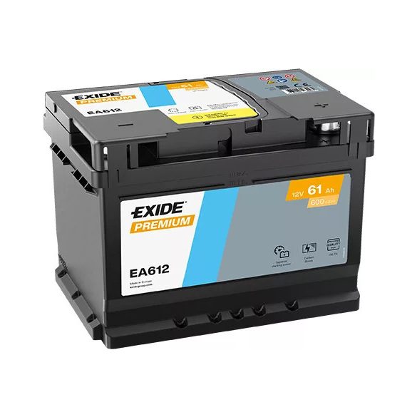 Exide Premium EA612 12 V 61 Ah 600 A jobb + 