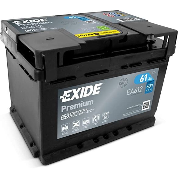Exide Premium EA612 12 V 61 Ah 600 A jobb + 