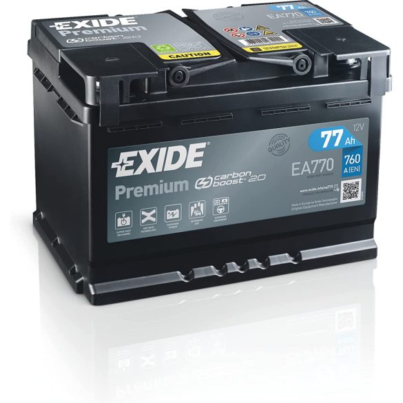 Exide Premium 12V 77 Ah 760A jobb+