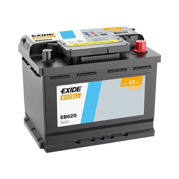 Exide Excell 12 V 62 Ah 540 A jobb +