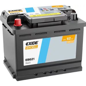 EXIDE EXCELL 12 V 62 Ah 540 A bal +