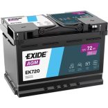 EXIDE AGM EK720 START-STOP akkumulátor 12 V 72 Ah 760 A jobb+