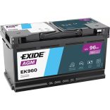 Exide AGM EK960 START-STOP akkumulátor 12 V 96 Ah 850 A jobb +