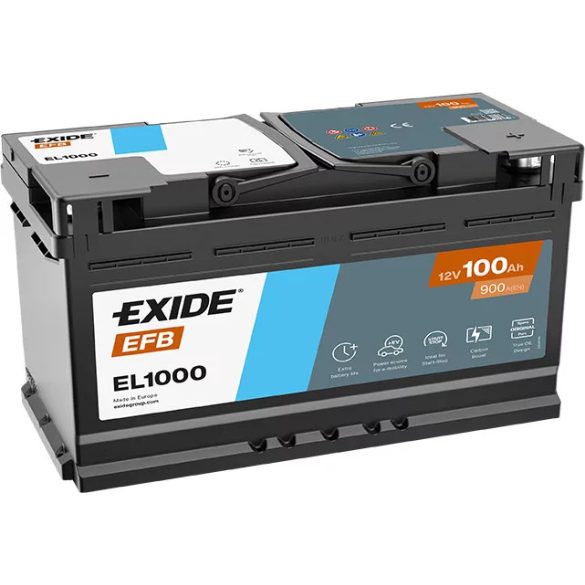 EXIDE EFB 12 V 100 Ah 900 A jobb +