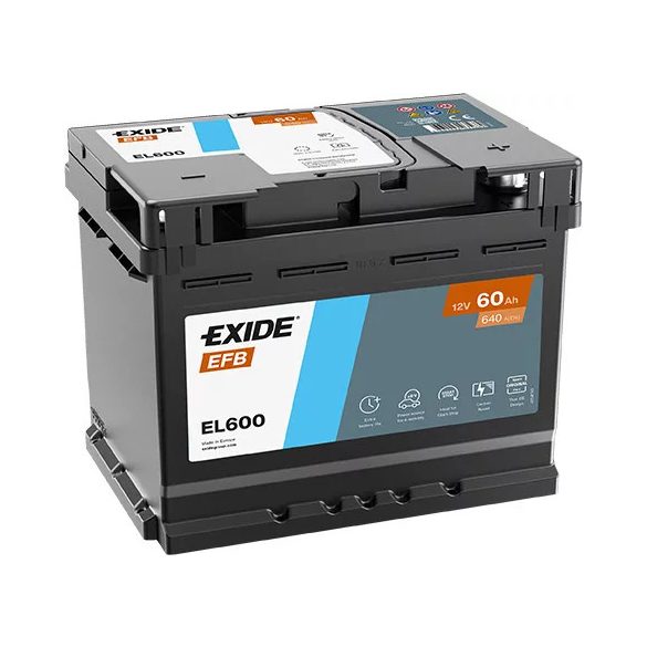 Exide EFB 12V 60Ah 640A jobb+