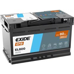 EXIDE EFB 12 V 80 Ah 800 A jobb +