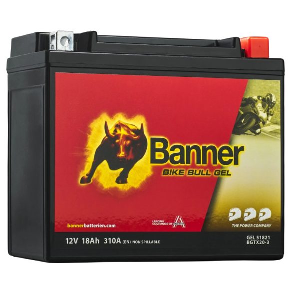 BANNER BIKE BULL GEL 12 V 18 Ah 310 A  jobb + (YTX20L-BS)