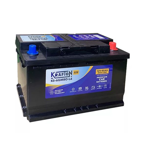 KRAFTON AGM 12 V 80 AH 800 A jobb +