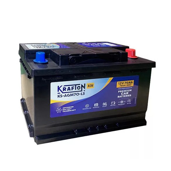 KRAFTON AGM 12 V 70 Ah 760 A jobb +