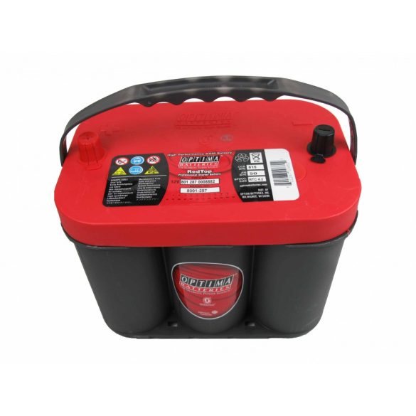 Optima Red RT 4.2 C 12 V 50 Ah 815 A (közép saru) Bal + 