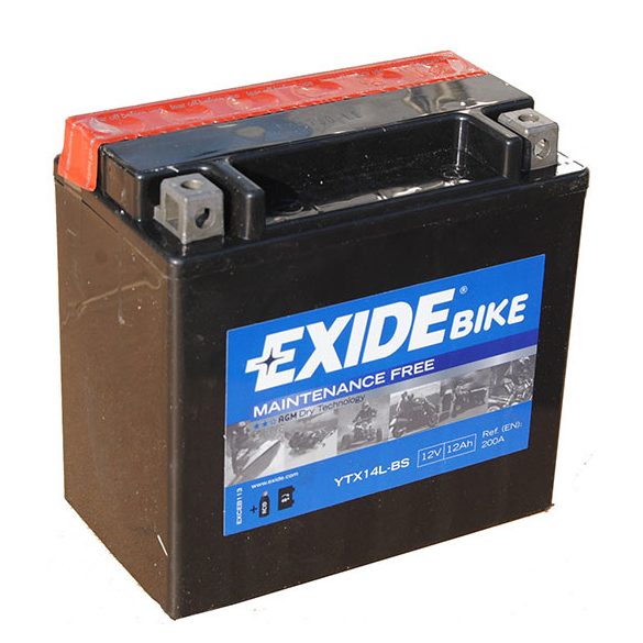 EXIDE BIKE ETX14L-BS 12 V 12 Ah 200 A jobb +