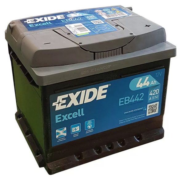 Exide Excell 12V 44 Ah 420A jobb+