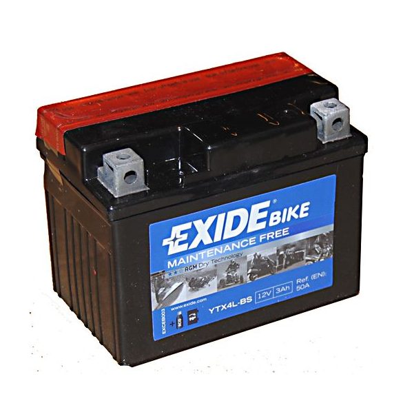 EXIDE BIKE ETX4L-BS 12V 3Ah 50 A Jobb+