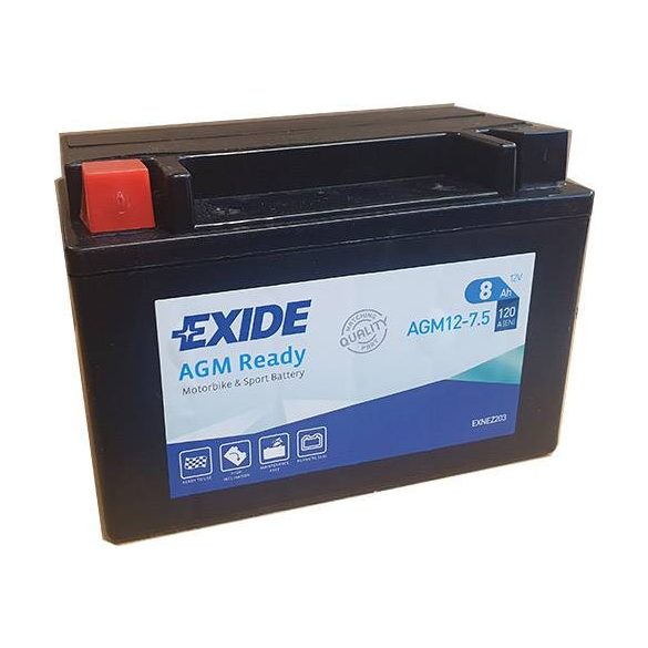 EXIDE BIKE AGM READY 12-7.5 (YTX9-BS,ETX9-BS) 12 V 8 Ah 120 A  Bal+